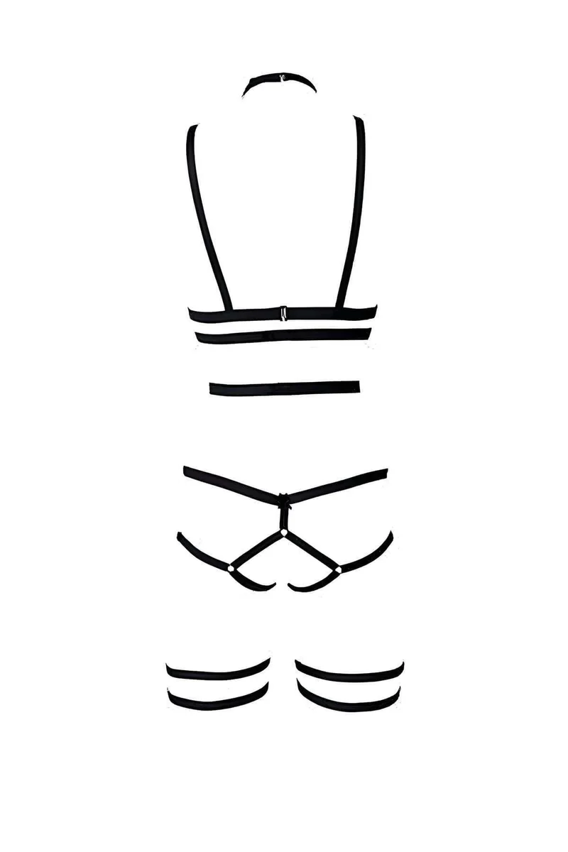 Harness Lingerie Set - Adjustable Strappy Body Garter Lingerie