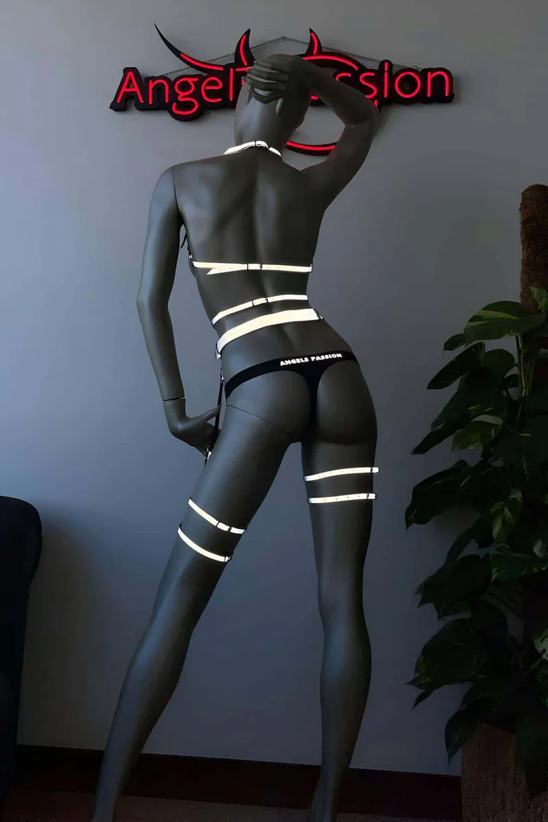 Reflective Harness Set Lingerie - Clubwear Glow Body Garter Kit