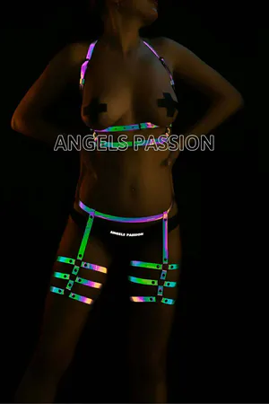 Reflective Harness Set Colorful Body Rave Festival Garter