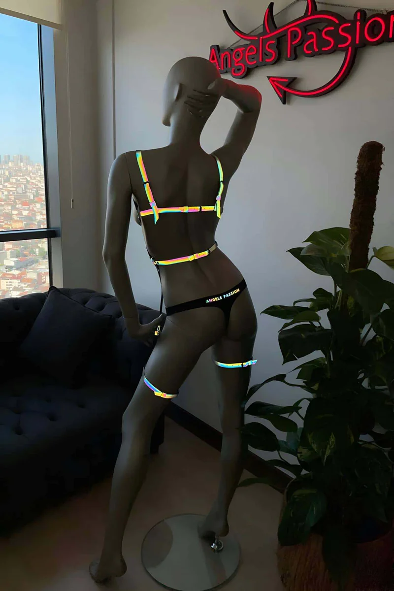 Reflective Body Harness Set - Iridescent Festival & Rave Wear