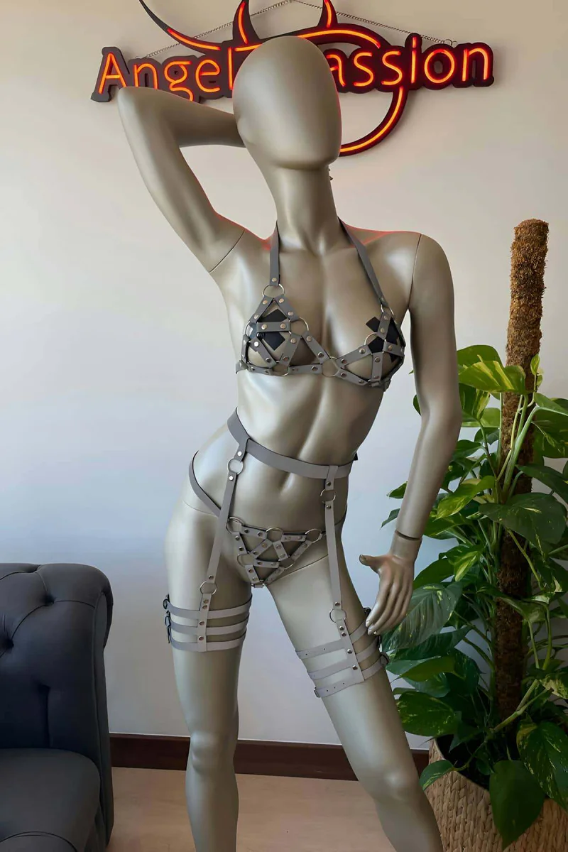 Reflective Harness Set with Garter Belt for Rave Festivals