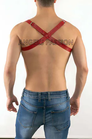 Men's Leather Chest Harness, Men's Athlete Leather Chest Accessory - APFTM2