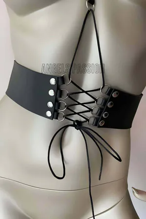Clip Leather Corset Harness - Leather Corset Dress - APFT594
