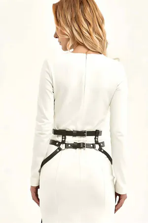 Double Row Leather with Adjustable Tassels Tied at the Waist - APFT645