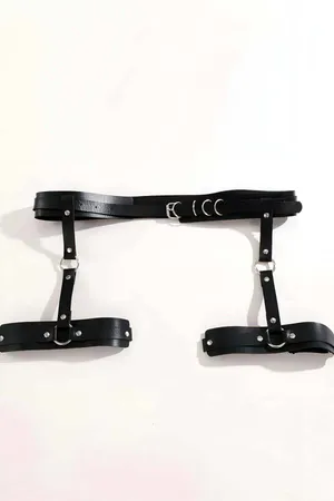 Black Leather Garter Harness - APFT804
