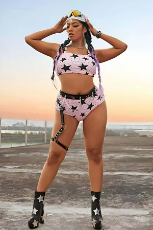 Stylish Leg Harness with Chain Detail and Waist and Leg Link - APFT807