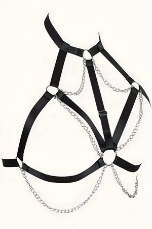 Chained Rubber Chest Harness - APFT818