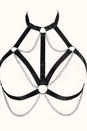 Chained Rubber Chest Harness - APFT818