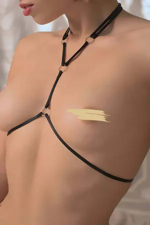 Black Rubber Breasts And Panties - APFT828