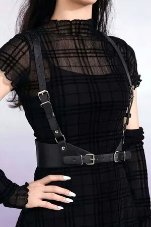 Leather Harness Over Dress - APFT925