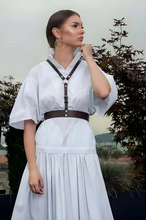 Stylish Leather Women's Belt, Belt Over Dress, Women's Belt Over T-Shirt - APFT1093