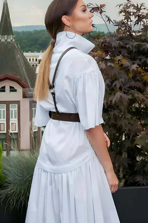 Stylish Leather Women's Belt, Belt Over Dress, Women's Belt Over T-Shirt - APFT1093