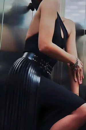 Tasseled Leather Skirt, Stylish Leather Skirt, Long Leather Skirt, Black Leather Skirt - APFT637