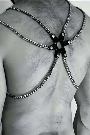 Chained Men's Fancy Wear, Sexy Men's Leather Fancy Wear - APFTM100