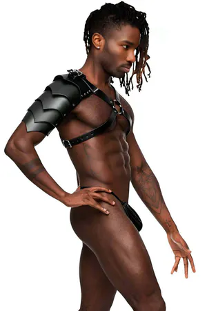 Gladiator Shoulder Harness, Single Shoulder Leather Accessory, Warrior Costume - APFTM154