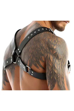 Men's Leather Chest Harness, Men's Shirt Accessory, Stylish Leather Accessory - APFTM163