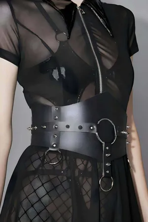 Leather Waist Belt with Nail Detail, Stylish Women's Dress Belt, Women's Corset Belt - APFT1251
