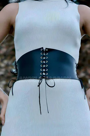 Stylish Harness Belt with Rope Detail, Leather Corset Belt - APFT607