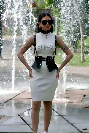 Stylish Leather Belt and Choker Set with Dress, T-Shirt and Shirt - APFT622