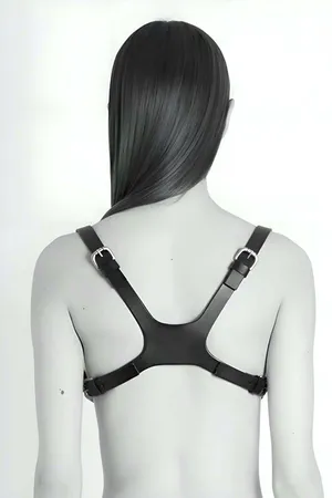 Fancy Sexy Leather Body Harness with Skull Design - APFT1153