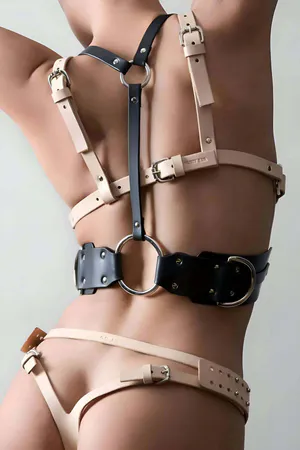 Leather Waist Harness with Shoulder Strap, Waist Belt with Strap - APFT1148