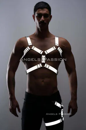 Reflective - Reflective in the Dark Men's Chest and Leg Harness Set - APFTM199