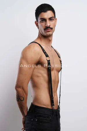 Stylish Men's Body Belt, Men's Leather Trouser Suspender - APFTM175