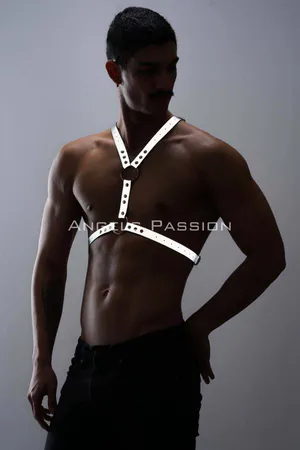 Glow in the Dark (Reflective) Men's Chest Harness, Men's Party Wear - APFTM108