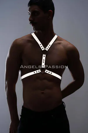 Glow in the Dark (Reflective) Men's Chest Harness, Men's Party Wear - APFTM108