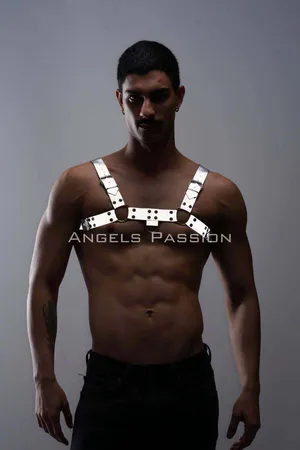 Glow in the Dark - Reflective Men's Chest Harness, Men's Partywear - APFTM149