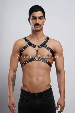 Leather Men's Chest Belt, Men's Fancy Underwear, Shirt Belt - APFTM103