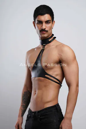 Men's Party Accessory, Stylish Leather Harness Belt, Men's Leather Chest Harness - APFTM113