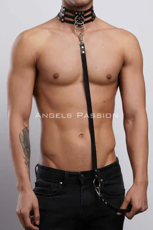 Men's Choker - Leash Set, Choker Harness Set, Men's Partywear - APFTM53