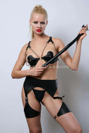 Whipped Leather Mistress Garter Set, Whipped Fantasy Underwear - APFT1347