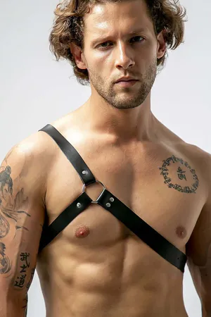 One Shoulder Leather Men's Harness - APFTM211