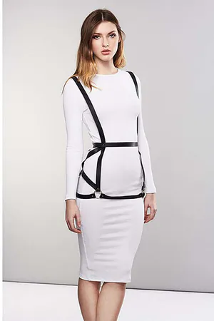 Women's Leather Body Harness - Adjustable Fashion Accessory