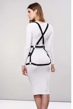 Women's Leather Body Harness - Adjustable Fashion Accessory