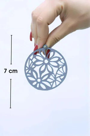 White Reflective Flower Earrings, Stylish Design Laser Cut Earrings - APBJ023