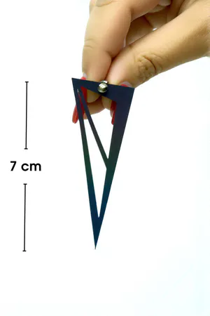 Black Triangle Earrings, Stylish Laser Cut Leather Earrings - APBJ002