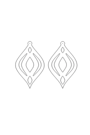 Black Motif Drop Earrings, Stylish Laser Cut Leather Earrings - APBJ008
