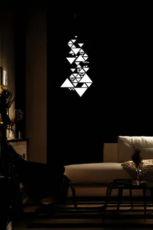 Leather Wall Decoration with Geometric Reflector Detail