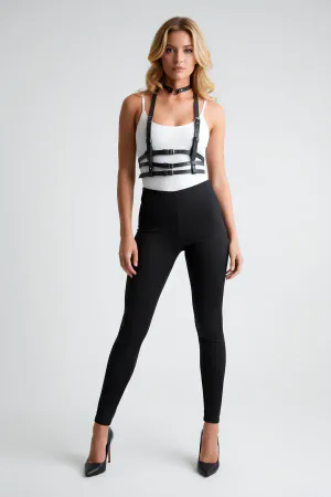 Stylish 3-Row Leather Belt and Choker for Shirts and T-Shirts - APFT615