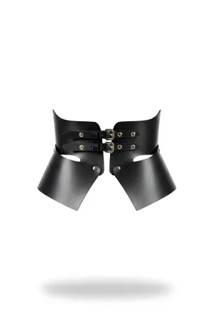 Black Leather Wide Women's Belt, Corset Leather Belt - APFT611
