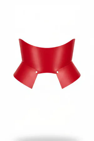 Red Leather Wide Women's Belt, Corset Leather Belt - APFT611