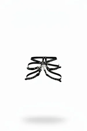Black Women's Belt Multi-Strap Faux Leather Waist Accessory - APFT1037