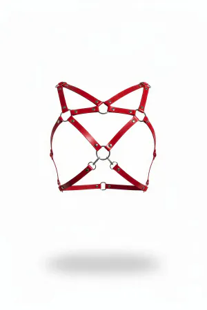 Red Women's Belt Leather Cross Band Body Accessory - APFT109