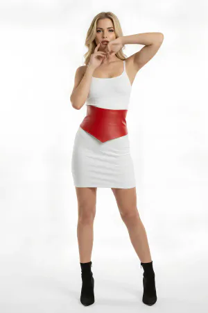 Red Women's Belt Wide Corset Waist Accessory - APFT1112