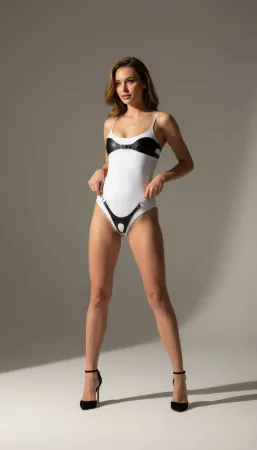 Black Harness Set with Leather Detail and Metal Ring Accessory - APFT1234