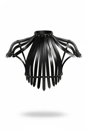 Black Women's Belt Staple Detailed Striped Corset Type Body Belt - APFT1257