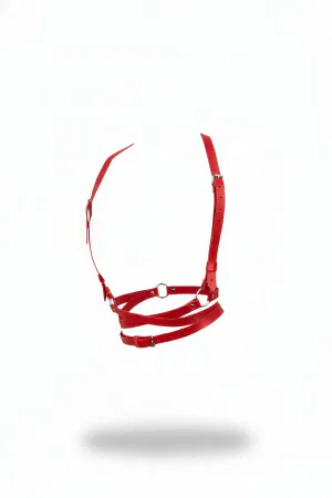 Red Women's Belt Body Harness Detailed Adjustable - APFT198